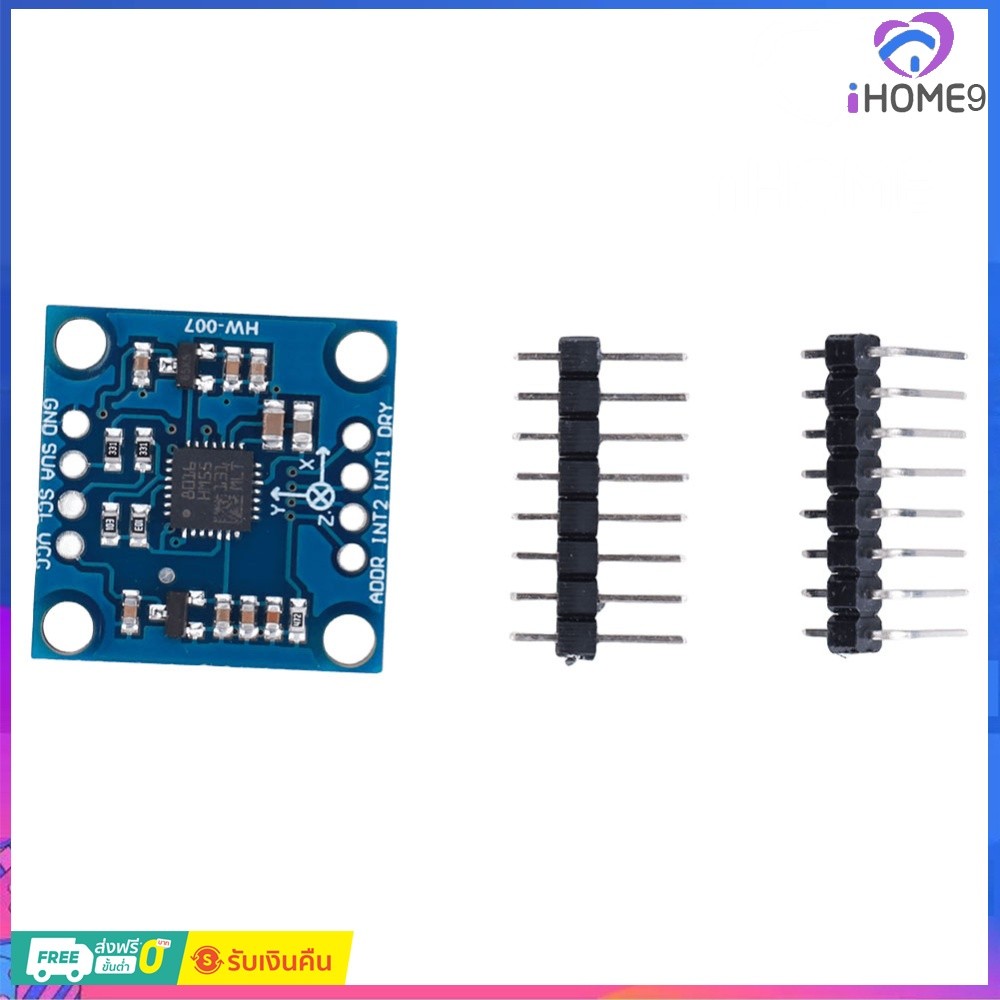 ไอโฮม9✿ GY-51 LSM303 LSM303D LSM303DLH 3 แกน E-Compass Accelerometer 3-5V 3 แกน Magnetometer โมดูลสํ