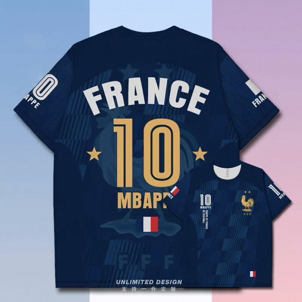 ฝรั่งเศส เบอร์ 10 เสื้อยืด Mbappe Fan Edition