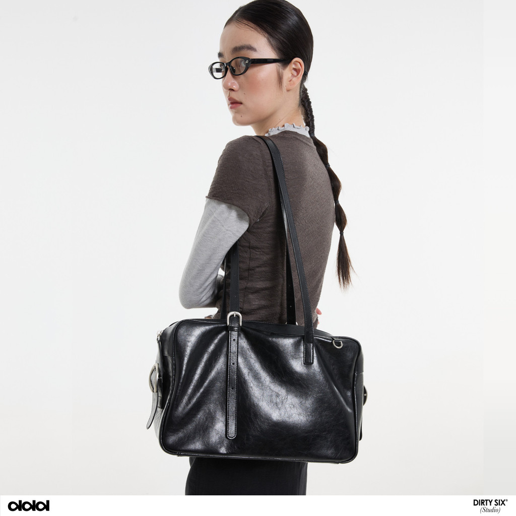 DirtySix Original 2026 Spring Friday Toast Bag "baggy Friday" กระเป๋าเอกสารหนังวัวแบบนุ่ม