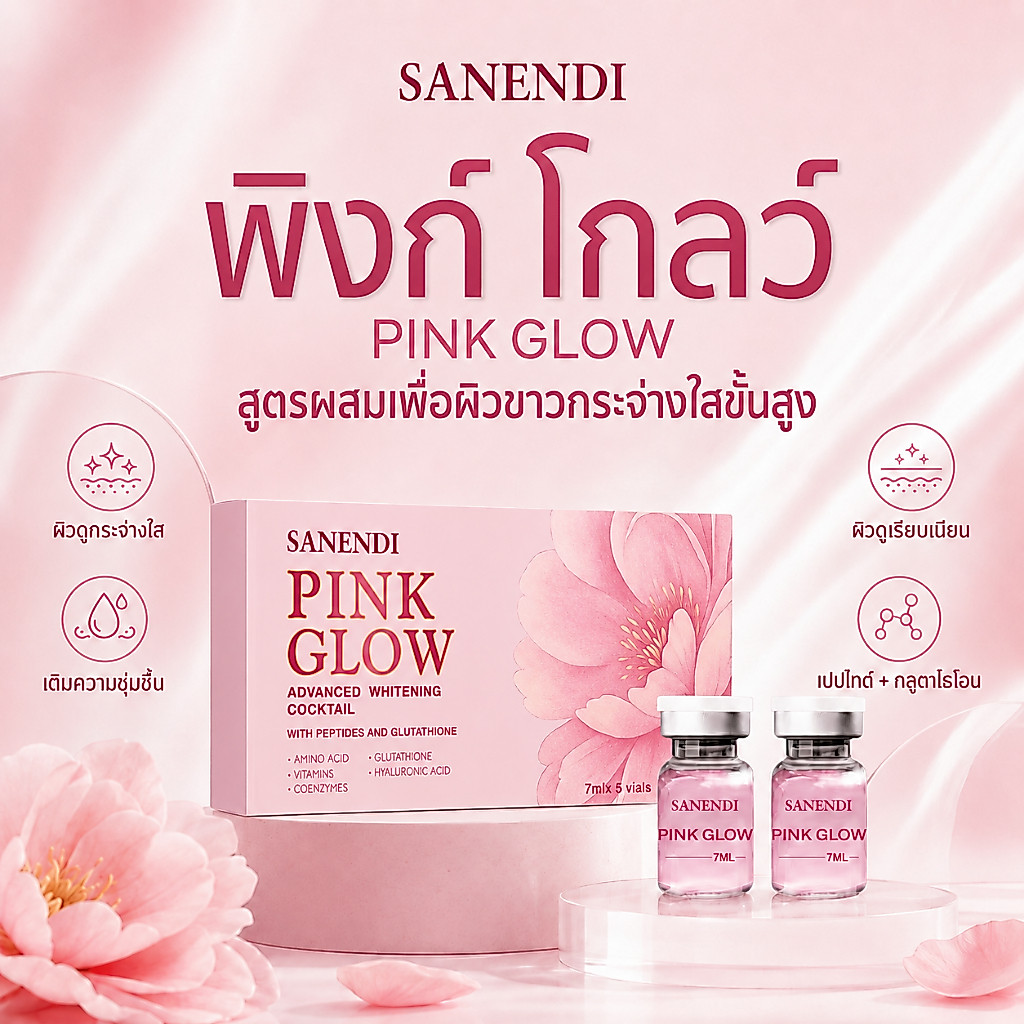 Pink Glow Rejuvenating Essence 7ml * 5 | Remov Dark Brightening Moisturizing Care | ปรับปรุงโทนสีผิวหมองคล้ํา กลอสธรรมชาติเรืองแสง