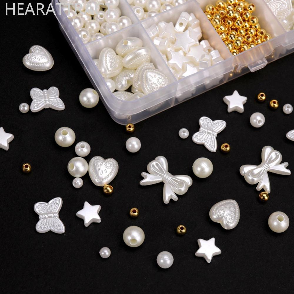 HEARATTRACT 520 ชิ้น/กล่องผสม Pearl Spacer ลูกปัดชุด String DIY เครื่องประดับทําลูกปัดอุปกรณ์เสริม K