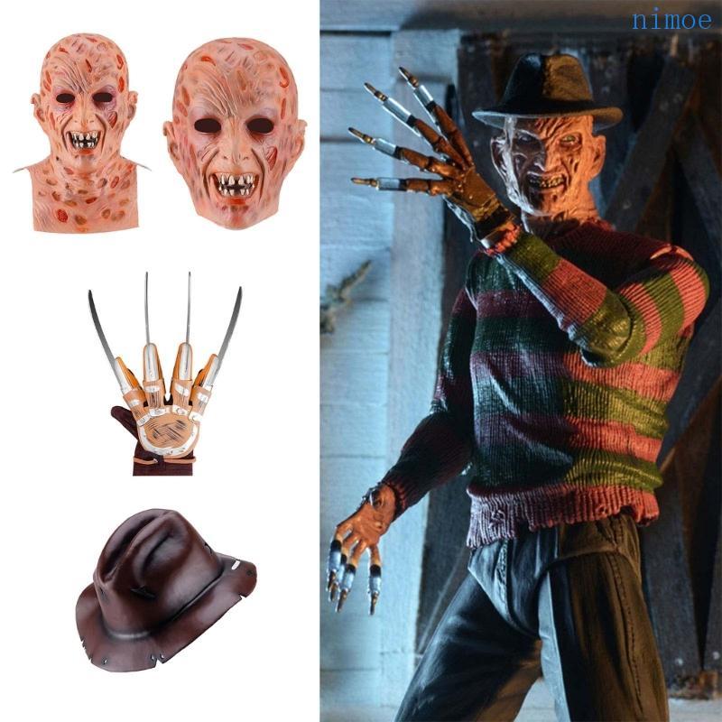 Nio Classic Freddy Krueger Halloween Adult Party Costume หมวกน่ากลัว