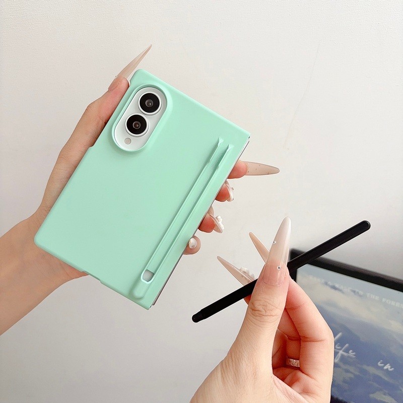 เคสโทรศัพท์สําหรับ Samsung Galaxy Z Fold8 พับ 8 Thin & Light Skin Feeling Matte PC Hard พับฝาครอบปลอกพร้อมปากกา/ปากกา