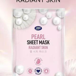 Boots Pearl Sheet Mask Radiant Skin 20Ml บู๊ทส์ เพิร์ล ชีท มาส์ก มาส์ก 20มล