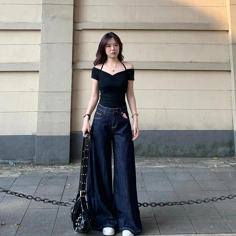 Pure Desire One-Shoulder Halter คอหญิงฤดูร้อนสาวร้อนเอวแคบผอมสั้นด้านบน