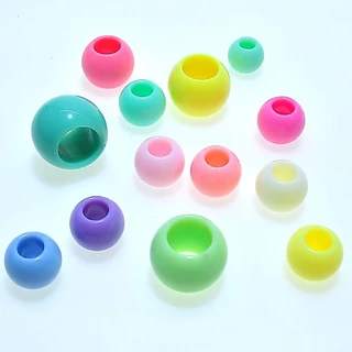ลูกปัดอะคริลิคแฮนด์เมดสีพื้นขนาดใหญ่สําหรับเด็ก 10 มม.-14 มม.