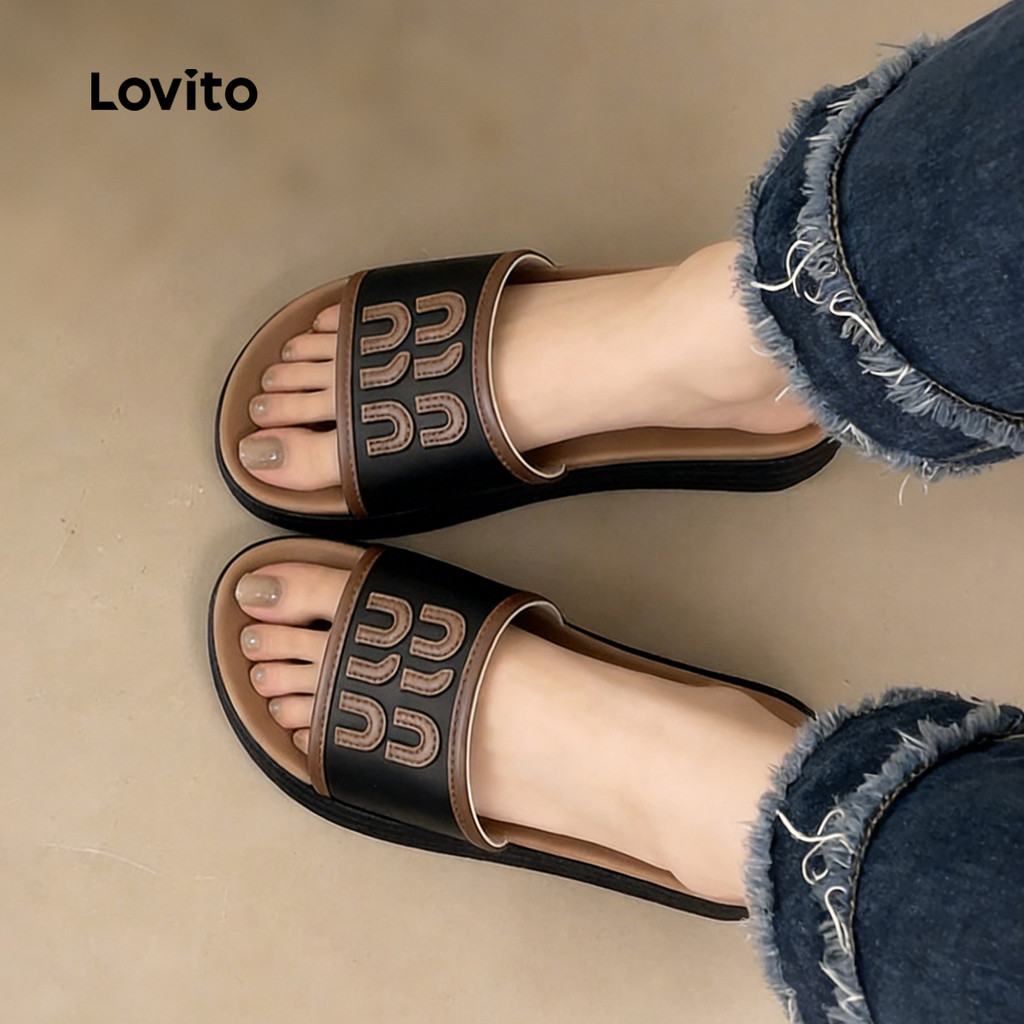Lovito صندل مسطّح بنعل مرتفع — أبيض — صورة 5