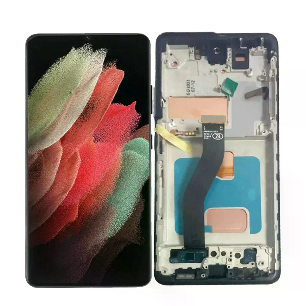 6.8 นิ้ว TFT สําหรับ Samsung Galaxy S21 Ultra 5G SM-G998U G998F G998B SM-G998U จอแสดงผล LCD Touch Sc