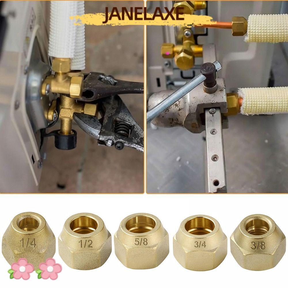 JANELAXE932JN Flare Tube ฟิตติ้ง, 5/16 "1/8" 3/4" Thicken ทองเหลือง Flare Nut, 1/4 "3/8"1/2" ทองแดง 