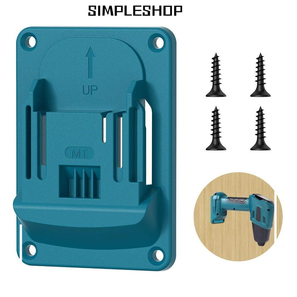 SIMPLESHOP ขายึดแบตเตอรี่ติดผนัง, ที่วางเครื่องมือไฟฟ้าติดผนังที่ทนทาน, ฐานแบตเตอรี่ที่ทนต่อการสึกหรอใช้งานง่ายทนทานสําหรับ Makita 18V