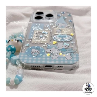 รูแม่นยำ สไตล์สูงระดับ ส่งจากไทย คิตตี้สีฟ้า for iPhone เคสไอโฟน 17 11 12 13 14 15 16 PLUS PRO MAX X XS MAX XR 7 8PLUS แ