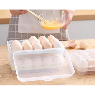 HomeDee กล่องเก็บไข่ 15 ช่อง ที่เก็บไข่มีฝาปิด กล่องบรรจุไข่ ที่ใส่ไข่ในตูเย็น พร้อมส่ง