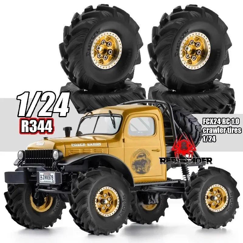 1.0 "Beadlock ล้อและยางโคลนชุดสําหรับ 1/24 1/18 RC Crawler SCX24 TRX4M FCX24M FCX18 UTB18
