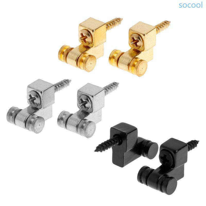Soc * 2 ชิ้นโลหะสีดํา String Retainer ต้นไม้ลูกกลิ้งกีตาร์เบสอุปกรณ์เสริมชิ้นส่วน