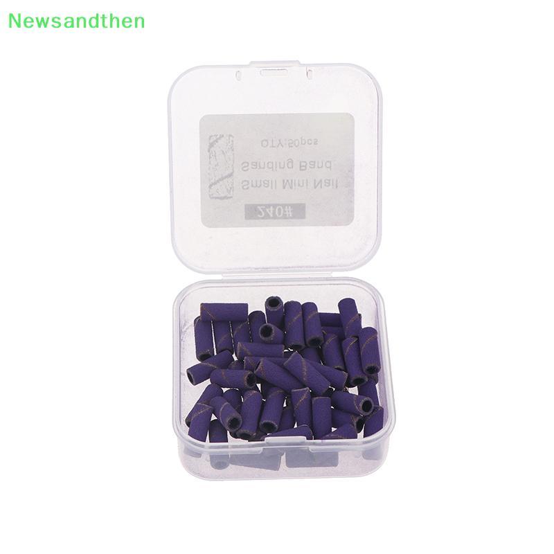 Newsandten 240 Fine Grit เรียวเล็บขัด 50PCS โลหะ Mandrel สีม่วงสําหรับ Smooth เล็บพื้นผิวขัด Nice