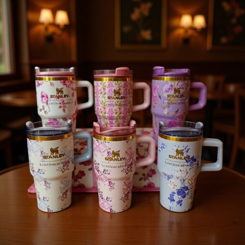 พร้อมสต็อก mini stanley20oz Bow Straw Small Capacity Handle Car