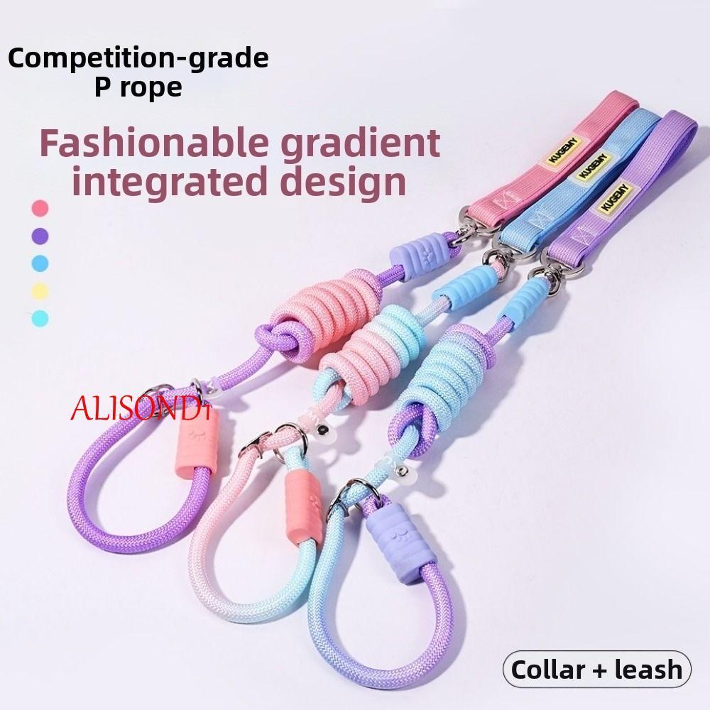 ALISOND1 สายจูงสุนัข, สายจูงป้องกันการดึงสีไล่ระดับสีสําหรับงานหนัก, Anti-Escape Anti-Tangling ปรับ 