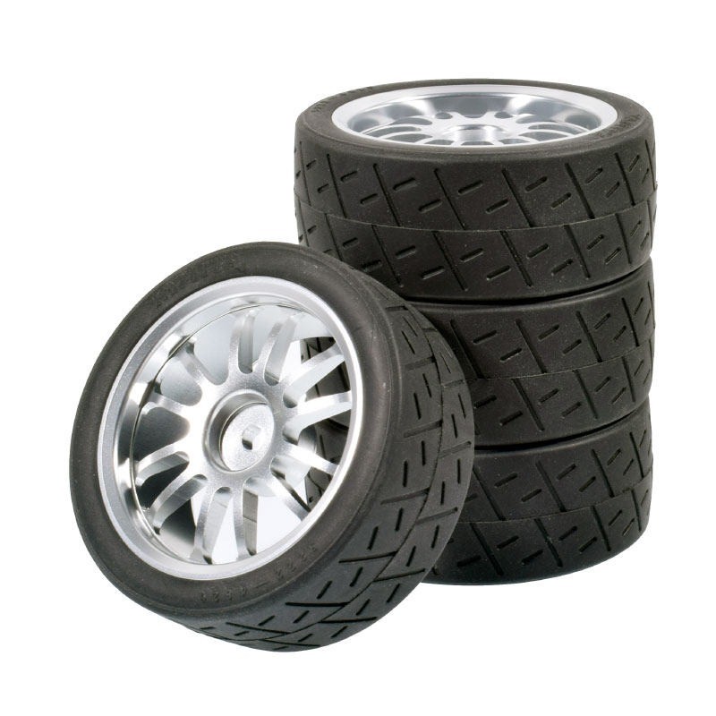 สําหรับ 1/10 RC บนแผนที่รถ Tamiya TT01 TT02 XV01 XV02 1:10 RC Racing รถยาง 68 มม.Tyre 12 มม.HSP HPI 