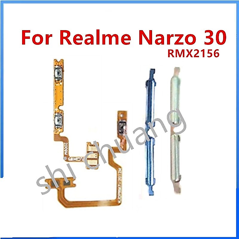 เปิดไฟปิด ปุ่มปรับระดับเสียงสวิตช์ Flex สําหรับ Realme Narzo 30 RMX2156