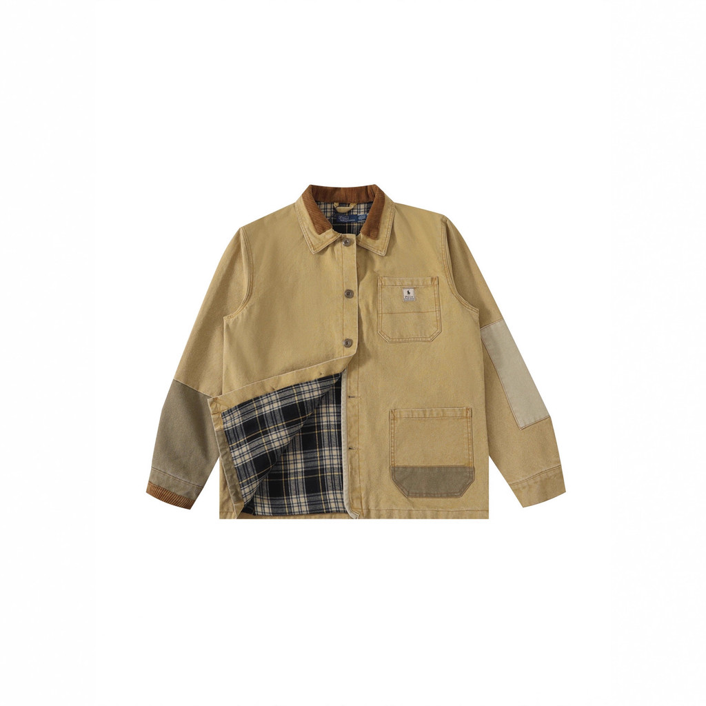 NECQ RL Barn-style heavy-duty washed vintage jacket, old money style top