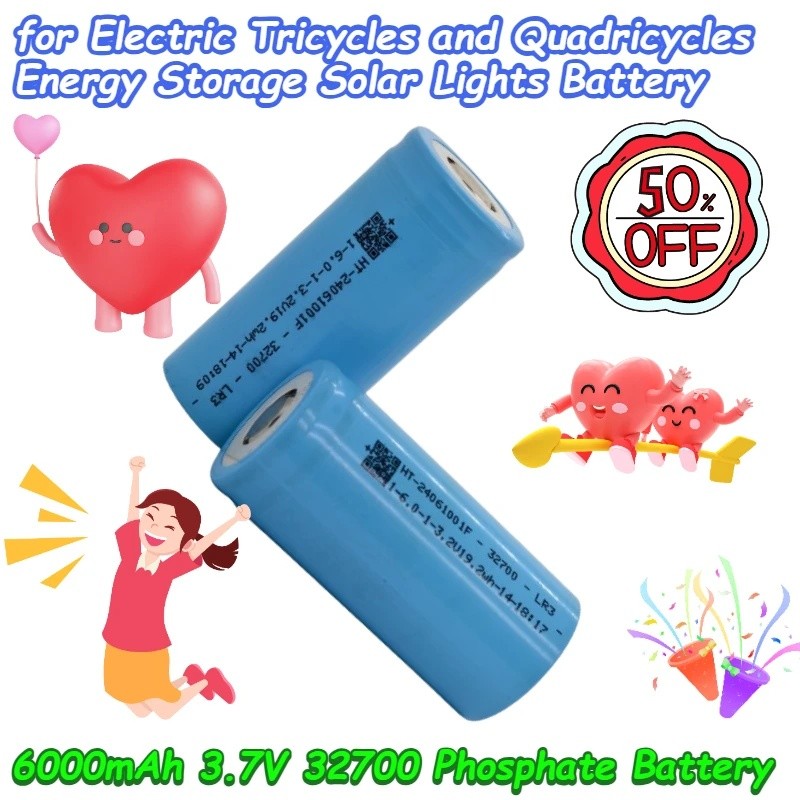 6000มิลลิแอมป์ชั่วโมง3.7โวลต์32700แบตเตอรี่ฟอสเฟตสําหรับรถสามล้อไฟฟ้าและสี่ล้อการจัดเก็บพลังงานพลังง