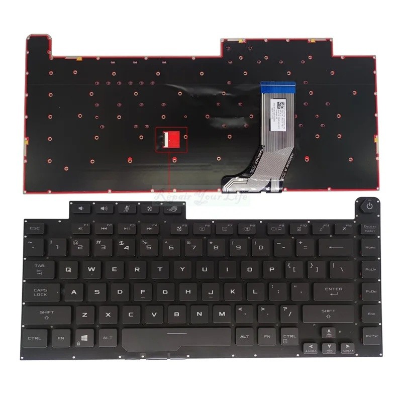 US RGB Backlit คีย์บอร์ดสําหรับ ASUS ROG Strix G531 G532 G531GW G531GV G531GT G532LS G532LV G532LW ภ