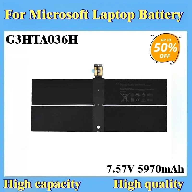 ใหม่เปลี่ยนแบตเตอรี่แล็ปท็อป G3HTA036H 45.2Wh 7.57V 5970mAh สําหรับ Microsoft Surface แล็ปท็อป 1st G