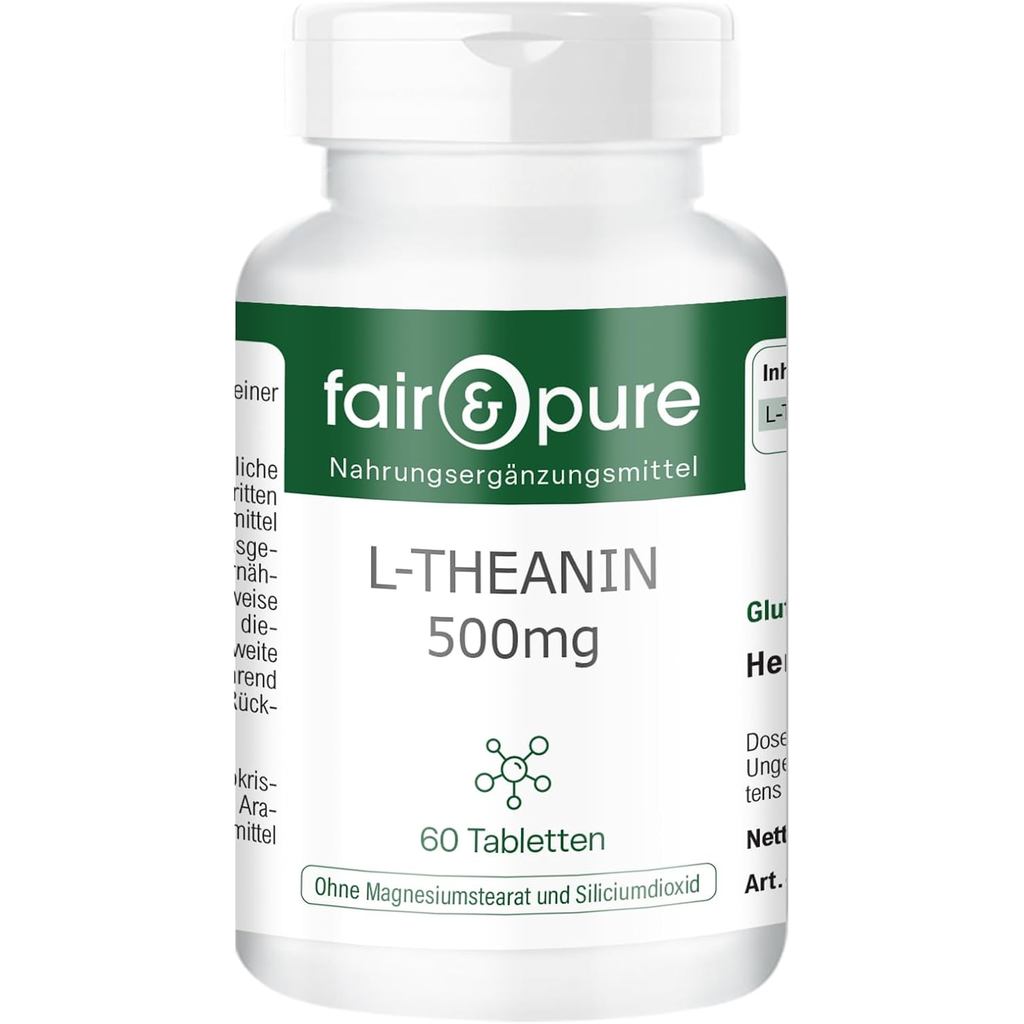 แฟร์และเพียว ®   L-Tea Amino Acid 500mg-Vegan-Green Tea Amino Acid-60 เม็ด