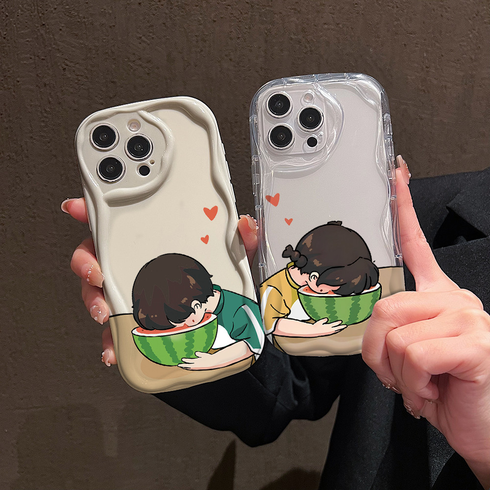คู่กินแตงโมพิมพ์เคสโทรศัพท์สําหรับRealme 5 Pro 5i 6i 5s 7i 8i 9i 8 Pro 10 11 C17 C15 C21Y C25Yหยักโค