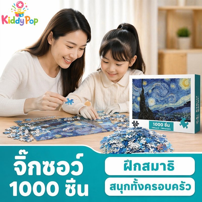 จิ๊กซอว์ปริศนา 1000 ชิ้นหนากระดาษแข็งโฟกัสการฝึกอบรมกิจกรรมครอบครัวความเครียดบรรเทาของขวัญ