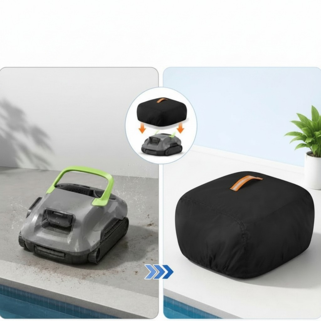 Robot Pool Cleaner Cover Heavy-Duty Robot Pool Cleaner Cover Dust Outdoor for Poolside, Garage