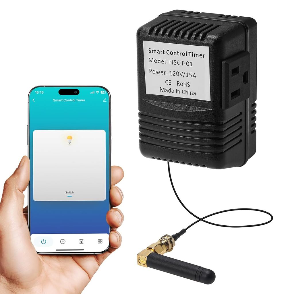 WiFi Smart Socket Timer สําหรับแสงภูมิทัศน์แรงดันต่ํา, App & Voice Control พร้อม Alexa/Google, 4 โหม