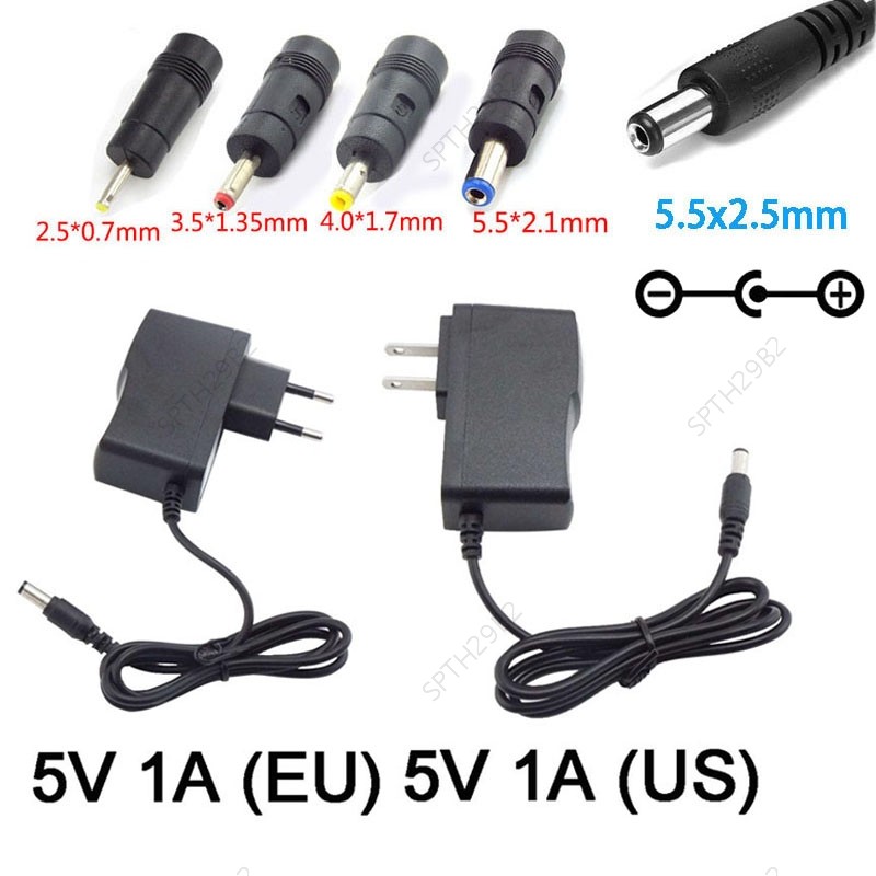 เราเตอร์อะแดปเตอร์ AC 110V-240V DC 5V 1A Power Supply Charger 5.5*2.1 มม.ตัวแปลง 4.0*1.7 มม.3.5*1.35