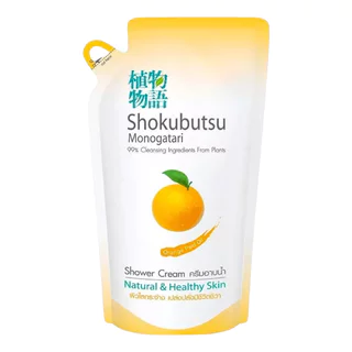 LeeMart ครีมอาบน้ำ โชกุบุสซี โมโนกาตาริ SHOKUBUTSU MONOGATARI 400ML อาบน้ำ โชกุบุซซี ออเรนจ์พิลออยล์ สีส้ม ขนาด 400 มล.