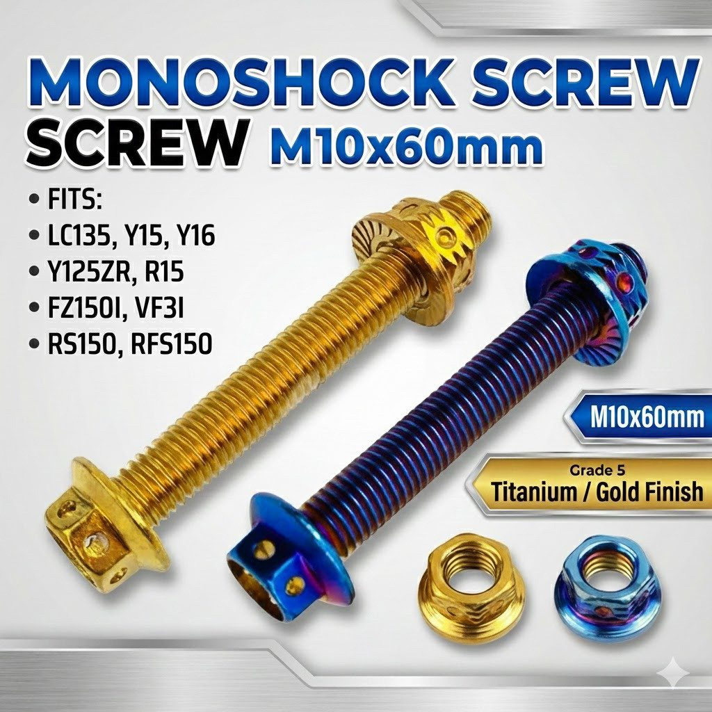 MONOSHOCK M10 SCREW M10X55 / M10X60 LC135 / Y15 / Y16 / RS150 / VF3I MONOSHOCK SKRU