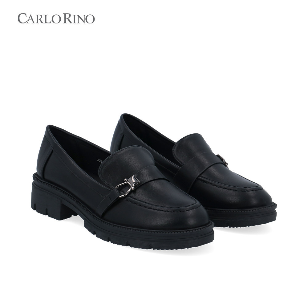 AH1 Carlo Rino Elises Bucked รองเท้าโลฟเฟอร์ - สีดํา