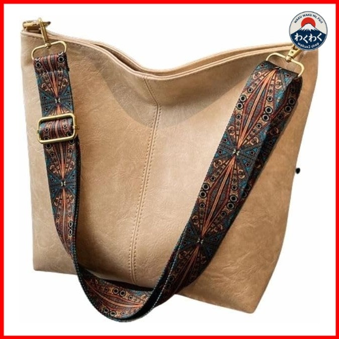 YMSTco Hobo Bag Bohemian Minimalist Ethnic Shoulder Bag Crossbody PU Leather Stylish Women's Shoulde