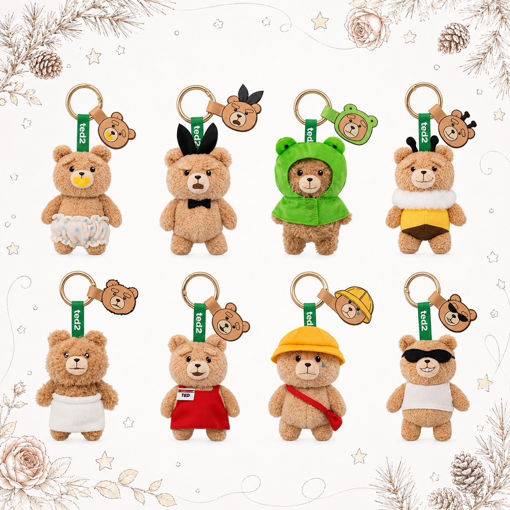 POPMART GONGMING < Ted2 > Baby Ted Movable Plush Series จี้ Mystery Box ของแท้รูปของขวัญ