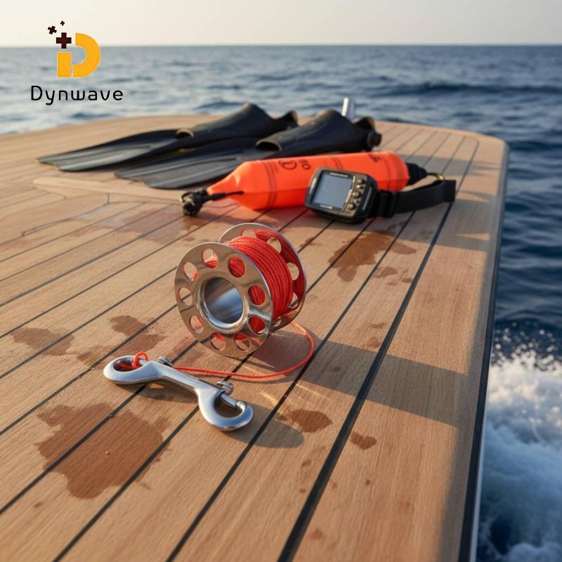 Dynwave SMB Reel Double Snap Hooks สแตนเลสดําน้ํา Reel Anti-Tangle ใต้น้ําดําน้ํา Spool