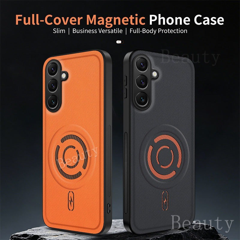 หรูหรา Textured ปลอกหนังสําหรับ Samsung Galaxy A57 A37 A27 A17 A07 A56 A36 A26 A06 GalaxyA57 5G 2026 เคสโทรศัพท์แม่เหล็ก Soft TPU Edge ป้องกันกันกระแทกฝาหลัง KYSJ