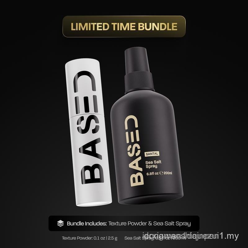 BASED Texture Essentials Bundle: Texturizing Powder & Sea Salt Spray - Volume Lightweight, Matte Fin