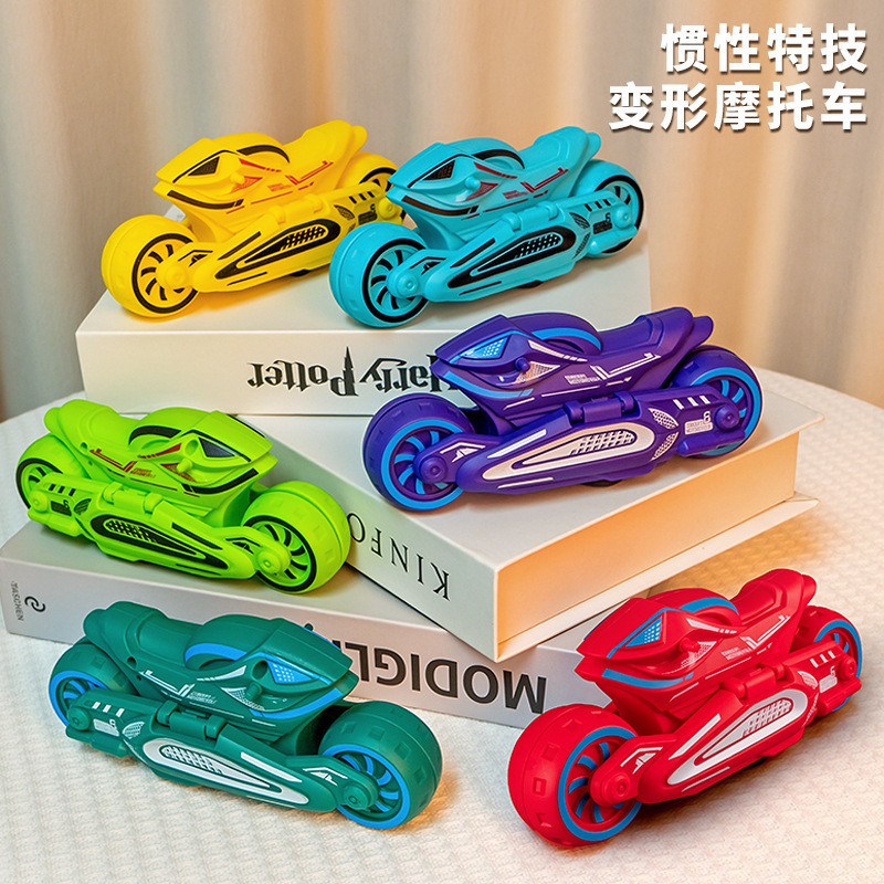 Three-in-One Inertial Cool Bat Drift Inertial Motorcycle Model Toy Boy Fall-Resistant Fun Deformatio