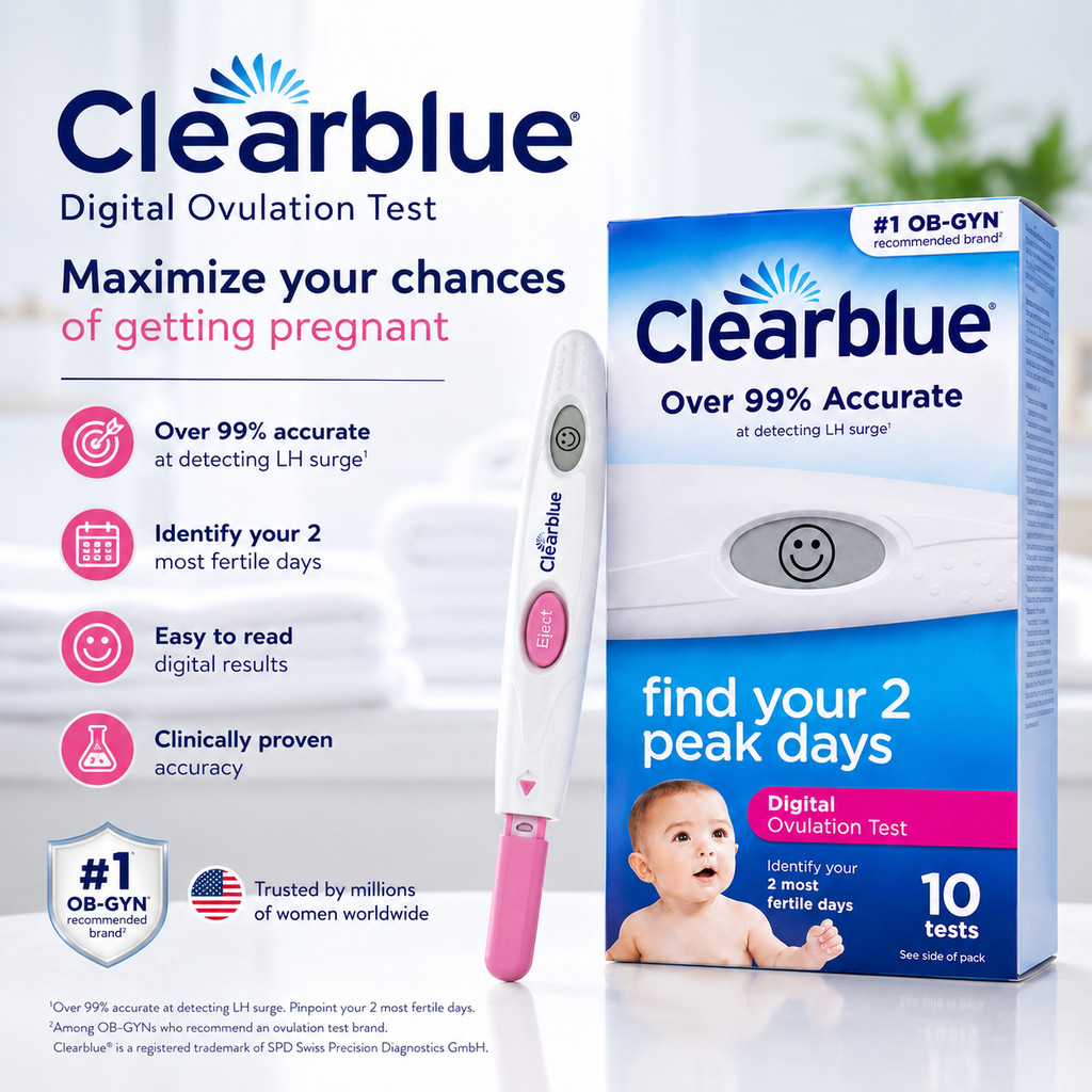 Us  Clearblue® Digital Ovulation Test Kit อุปกรณ์ทดสอบการตกไข่แบบดิจิตอล เพิ่มโอกาสในการตั้งครรภ์ #1