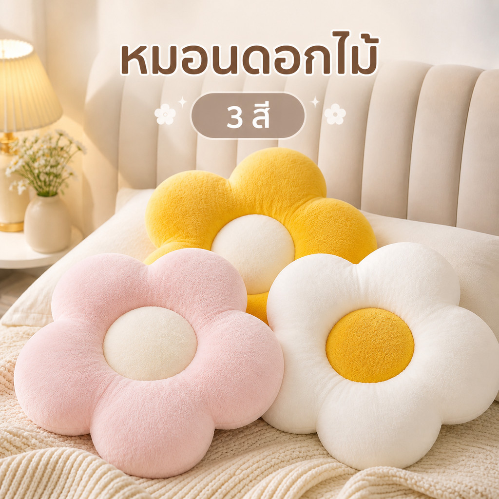 พร้อมส่ง เบาะรองนั่ง เบาะ เบาะดอกไม้ น่ารักมาก หมอนตุ๊กตา หมอนโซฟา