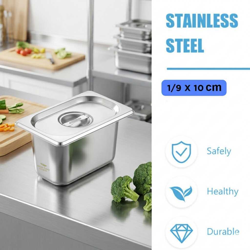 One Two Cups Food Container Stainless Steel Buffet Food Container - GN-201 JKM