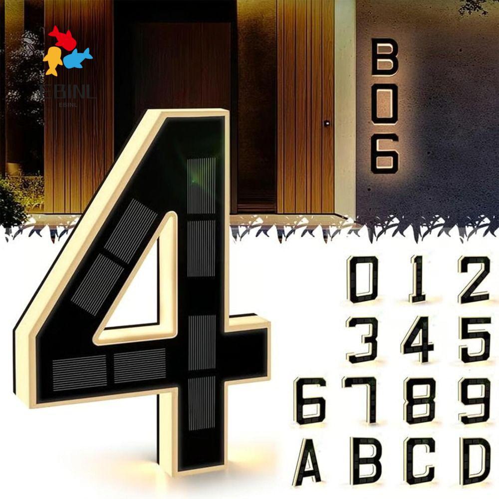EBINL House Numbers, Powered IP44 Waterproof LED Address Numbers, Energy Efficent ขนาด 6.7 นิ้ว LED 