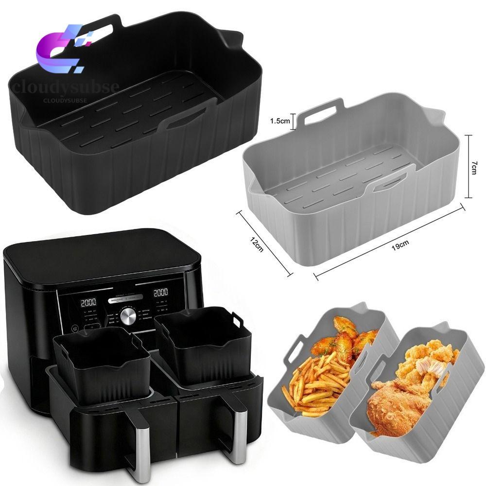 CLOUD Air Fryer ตะกร้า, นํากลับมาใช้ใหม่สี่เหลี่ยมผืนผ้า Air Fryer ถาดอบ, เตรียมอาหารซิลิโคน Air Fry