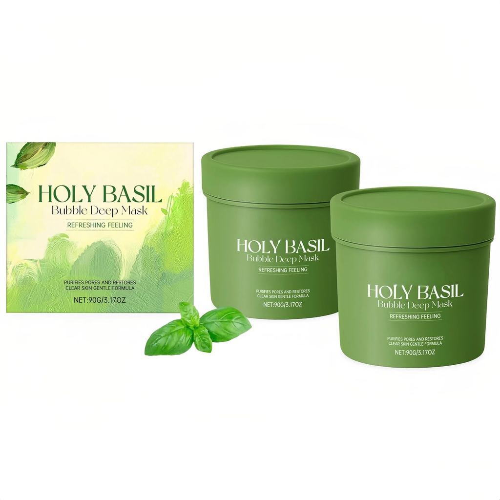 Holy Basil Bubble Deep Mask – 2-Pack Bubble Mask for Deep Pore Cleansing, Oil Control & Blackhead Re