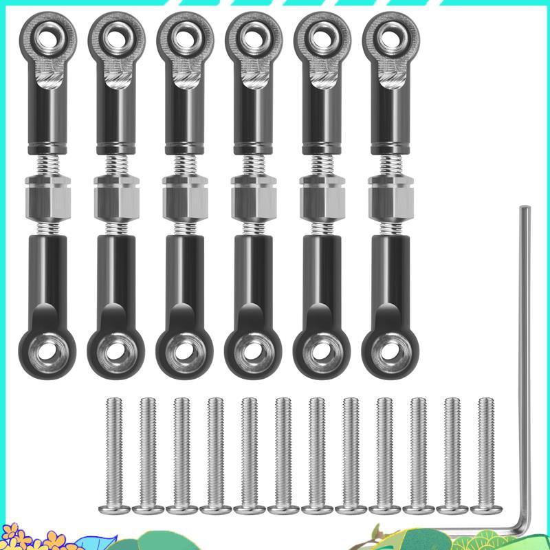 6 ชิ้นปรับโลหะ Linkage ดึง Rod ด้านหน้า/ด้านหลัง Servo Link สําหรับ A949 A959 A969 A979 K929 RC รถอั