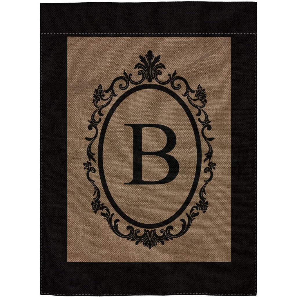 Pingpi B Monogram ธงสวนผ้ากระสอบสองด้าน - 12.5"W x 18"H